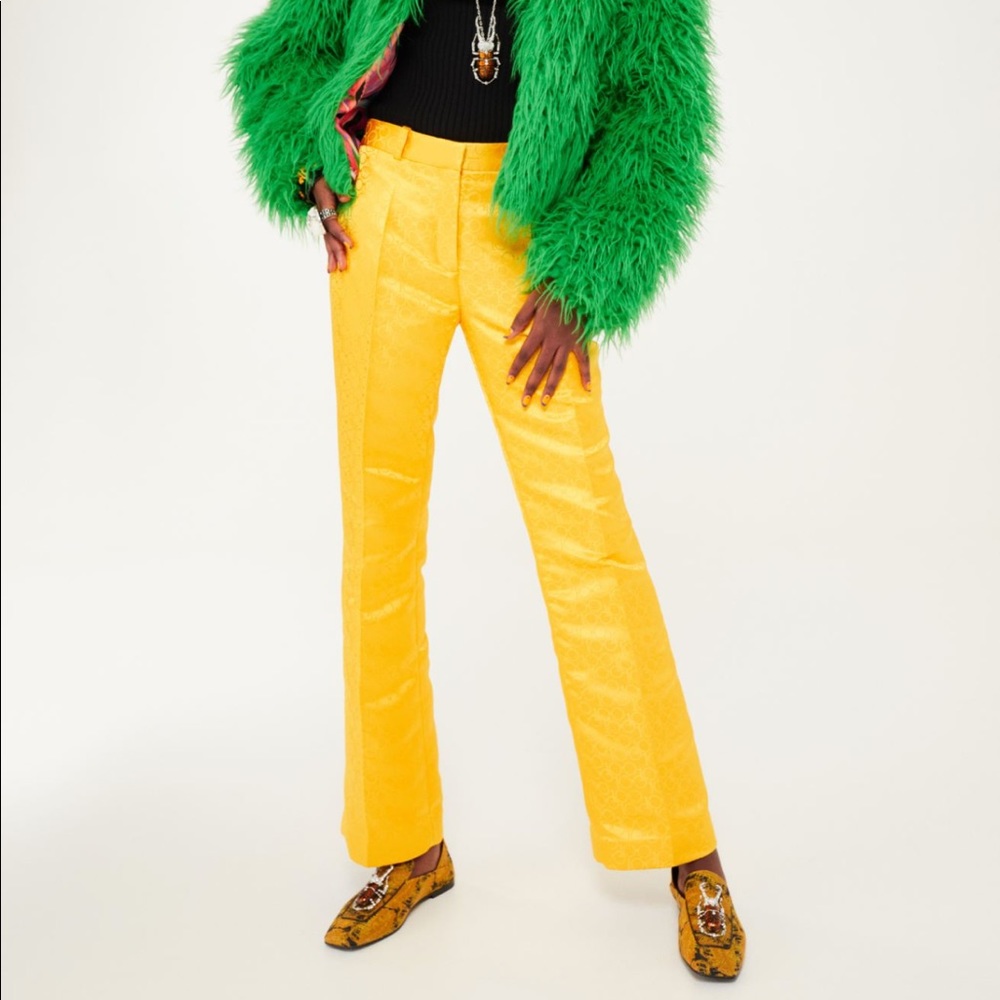 NWT Iris Apfel x HM Yellow Jacquard Pants sz 2